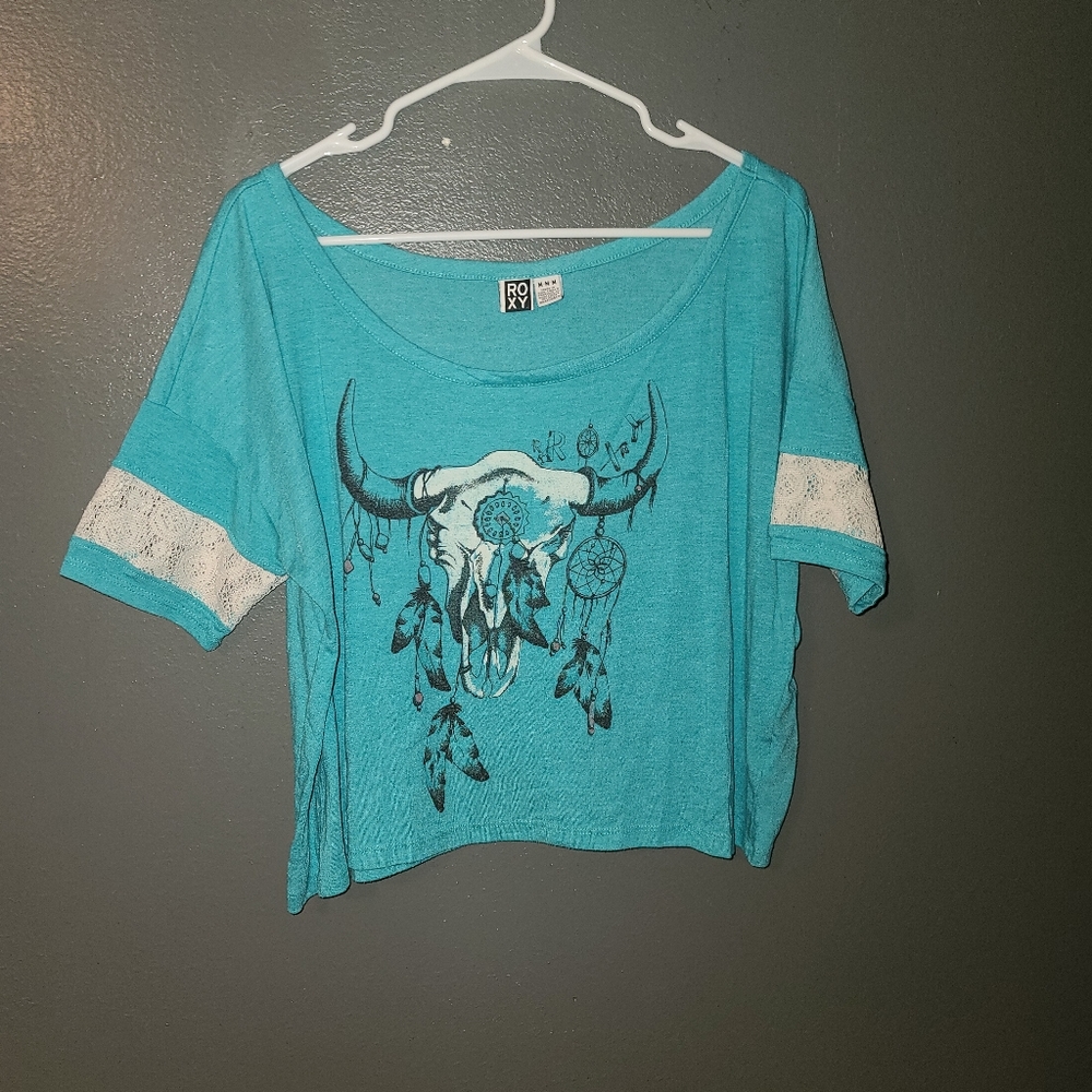 ROXY size M skull crop top